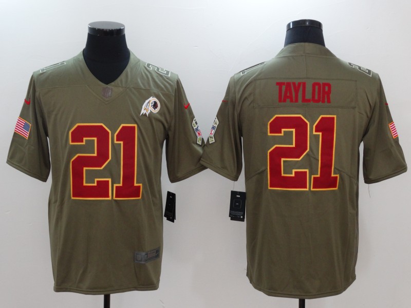 Men Washington Red Skins #21 Taylor Nike Olive Salute To Service Limited NFL Jerseys->washington redskins->NFL Jersey